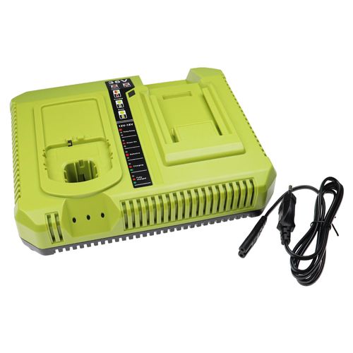 vhbw Chargeur double compatible avec Ryobi RY40600, RY40601A, RY40530, RY40601 batteries Ni-Cd, NiMH, Li-ion d'outils / de tondeuse