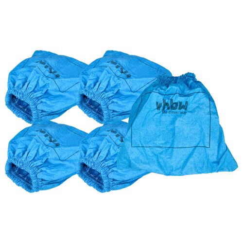 vhbw 5x Filtres textiles compatible avec Lidl / Parkside PNTS 1250 aspirateur sec et humide - Sac filtrant, lavable, bleu