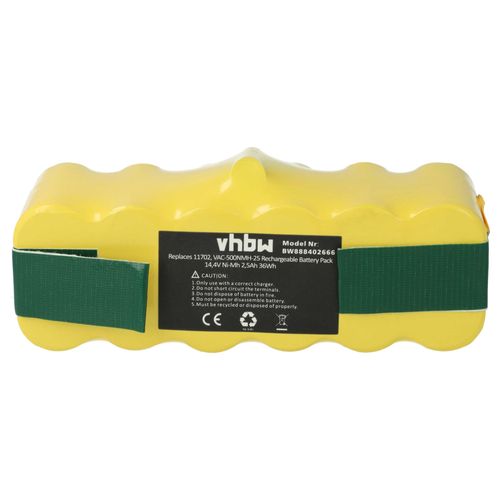vhbw 1x Batterie compatible avec iRobot Roomba 510, 520, 505, 534, 535, 531, 500 APS, 532, 530, 521, 500 robot électroménager (2500mAh, 14,4V, NiMH)