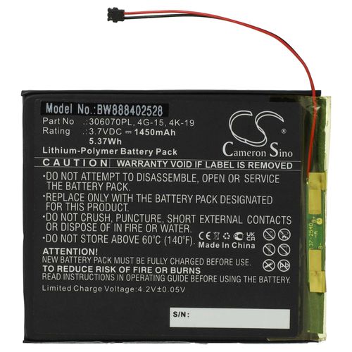 vhbw Batterie compatible avec Pocketbook Touch Lux 2 626 liseuse e-book reader (1450mAh, 3,7V, Li-polymère)