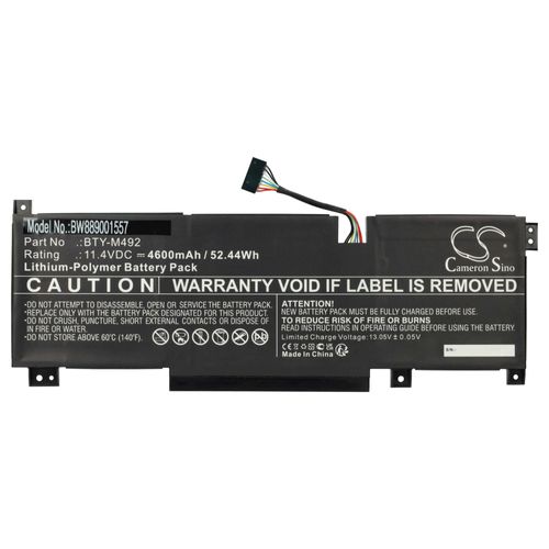 vhbw Batterie compatible avec MSI Katana GF76 12UE-058XES, 12UE-065RU, 12UGS, 12UGS-032JP ordinateur portable (4600mAh, 11,4V, Li-polymère)