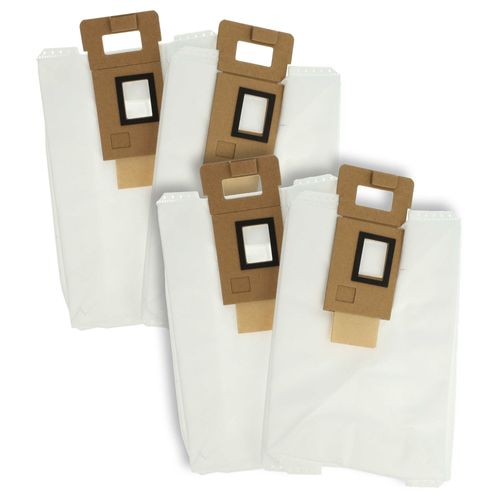 vhbw 4x Sacs compatible avec Roborock S7, S7 Plus, T7S, T7S Plus robot aspirateur - microfibres non tissées, 24cm x 16cm blanc