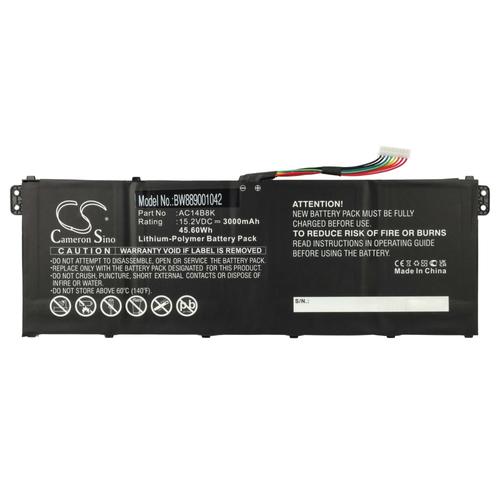 vhbw Batterie compatible avec Acer A515-52G-52K3, A515-52G-58Z0, A515-52G-72FT, A517-51G-54ED ordinateur portable (3000mAh, 15,2V, Li-polymère)