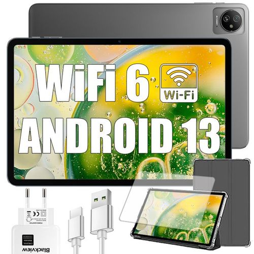 Blackview Tab 30 WiFi Tablette Tactile 10.1 pouces HD+ IPS Android 13Go WiFi 6, RAM 6 Go ROM 64 Go/SD 128 To 5100mAh - Gris