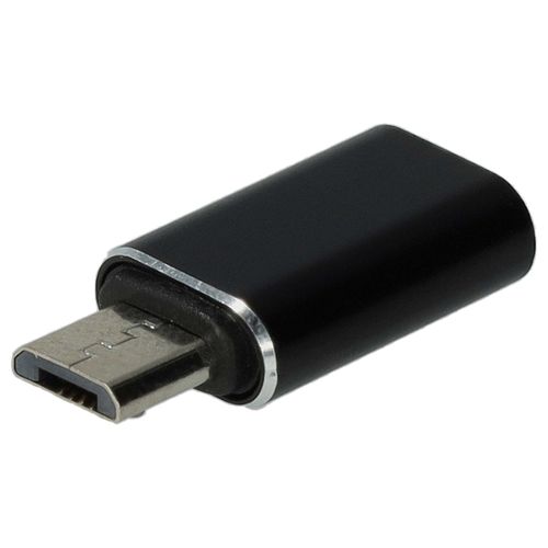 vhbw Adaptateur USB-C (f) vers micro USB (m) pour smartphone, tablette, notebook - noir