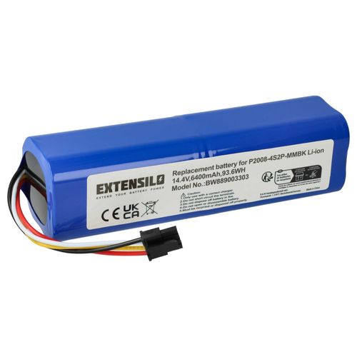 Extensilo 1x Batterie Compatible Avec Xiaomi Sdjqr02rr, Sdjqr03rr, Mi Robo, Sdjqr01rr Robot Électroménager (6400mah, 14,4v, Li-Ion)