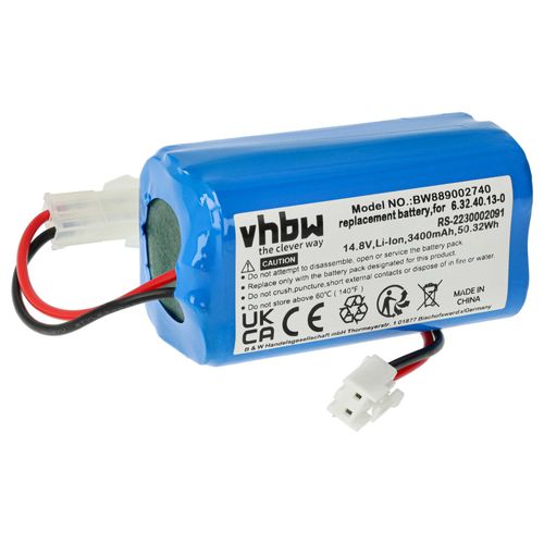 vhbw 1x Batterie remplacement pour Tefal RS-2230002091 pour robot électroménager (3400mAh, 14,8V, Li-ion, sans boîtier)