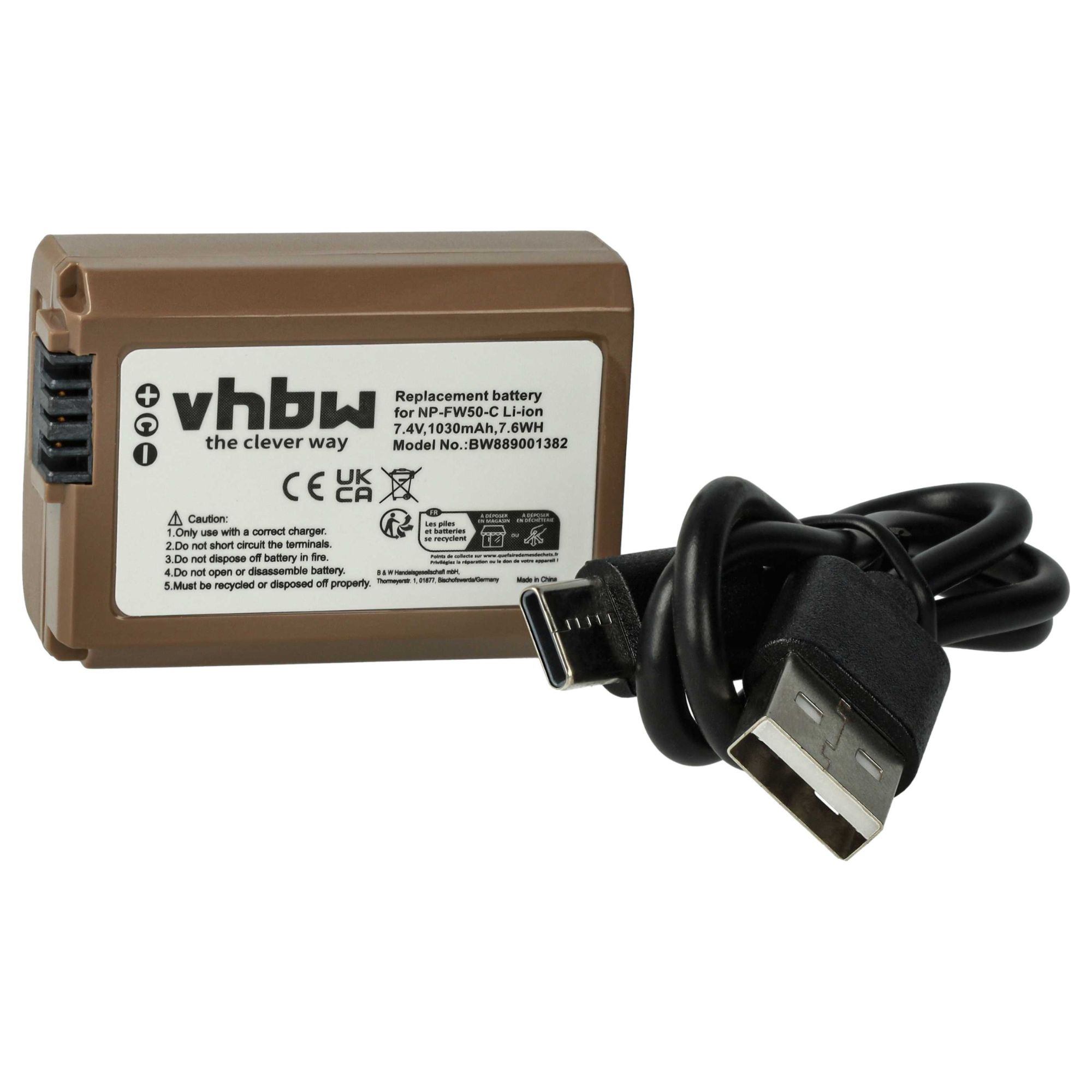 vhbw Batterie compatible avec Sony Alpha 6100, 6500, 6300, 6400, 7,...