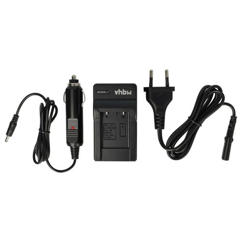 vhbw Chargeur compatible avec Sanyo Xacti VPC-E1403EX, VPC-T1495 caméra caméscope action-cam + câble de voiture + témoin de charge 4,2 V