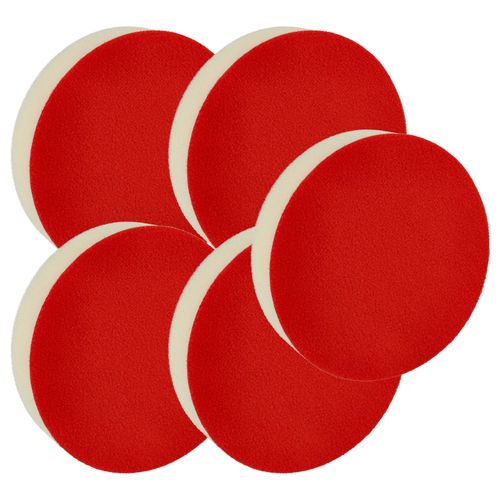 vhbw 5x Eponge de polissage compatible avec Bosch ponceuses excentriques et à vibration - 13 cm diam. de travail, rouge, blanc