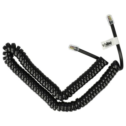 vhbw Câble RJ10 spirale compatible avec Octophon Communications T-Octophon téléphone, combiné, boîte vocale - Câble téléphone