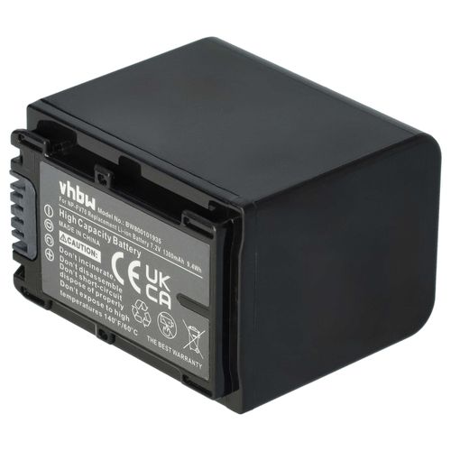 vhbw 1x Batterie compatible avec Sony HDR-CX500E, HDR-CX410VE, HDR-CX450 caméra vidéo caméscope (1300mAh, 7,2V, Li-ion) avec puce d'information