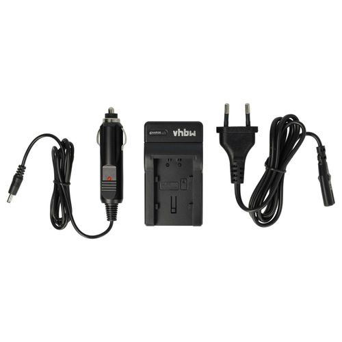 vhbw Chargeur compatible avec JVC Everio GZ-MS215SEU, GZ-MS230, GZ-MS215PEU caméra caméscope action-cam + câble de voiture + témoin de charge 4,2 V