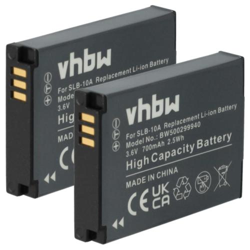 vhbw 2x Batterie compatible avec Samsung WB380F, WB700, WB690, WB750, WB710, WB550, WB500, WB352F, WB800 appareil photo (700mAh, 3,6V, Li-ion)