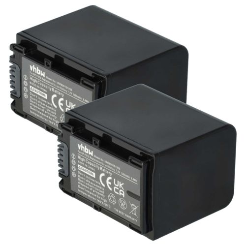 vhbw 2x Batterie compatible avec Sony HDR-CX410VE, HDR-CX360VE, HDR-CX450 caméra vidéo caméscope (1300mAh, 7,2V, Li-ion) avec puce d'information