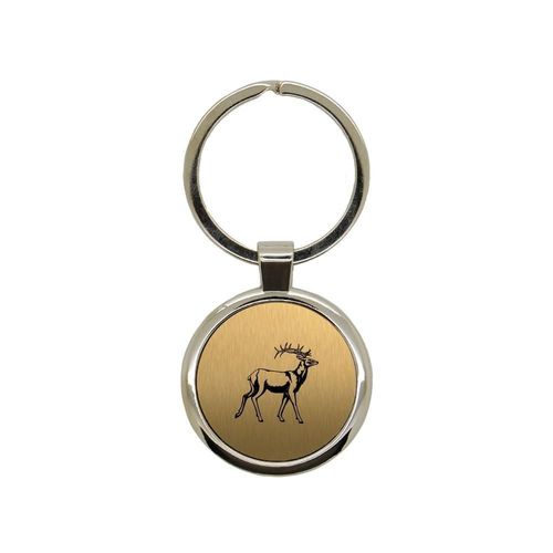 Porte clé en métal or brossé gravure laser Cerf