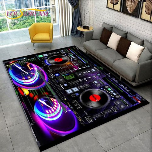 Tapis De Sol Antidérapant Avec Écran 3d Dj Music,Tapis Pour Salon,Chambre À Coucher,Canapé,Paillasson,Décoration De Couloir,Tapis De Sol Pour Le Sport Et Le Yoga - Type 200x160cm(78x62in) #H