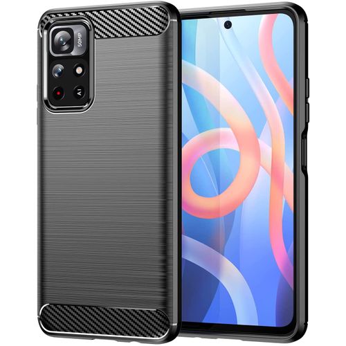 Coque Brossée Noire Xiaomi Poco M4 Pro 5g Carbon Fiber Antichoc - Accessoires Pochette Case Xiaomi Poco M4 Pro 5g