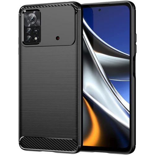 Coque Brossée Noire Xiaomi Poco X4 Pro 5g Carbon Fiber Antichoc - Accessoires Pochette Case Xiaomi Poco X4 Pro 5g