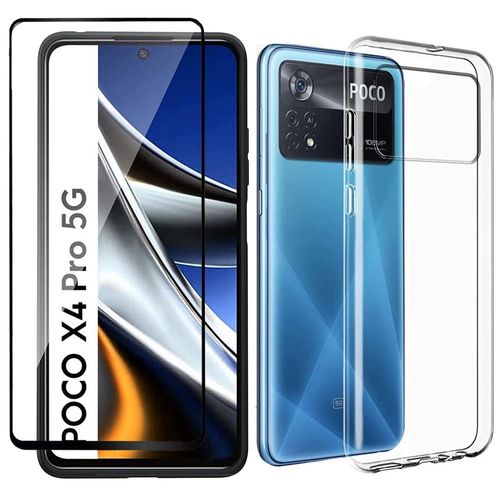 Protection Intégrale 360 Degres Xiaomi Poco X4 Pro 5g : Coque Gel De Protection En Tpu Invisible Arrière Transparente Et Protection Écran Full Cover Noir Xiaomi Poco X4 Pro 5g - Accessoires Pochette Case