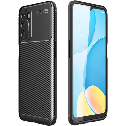 Coque Brossée Noire Oppo A16 / A16s New Carbon Fiber Antichoc - Accessoires Pochette Case Oppo A16 / A16s