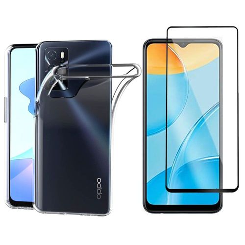 Protection Intégrale 360 Degres Oppo A16 / A16s : Coque Gel De Protection En Tpu Invisible Arrière Transparente Et Protection Écran Full Cover Noir Oppo A16 / A16s - Accessoires Pochette Case