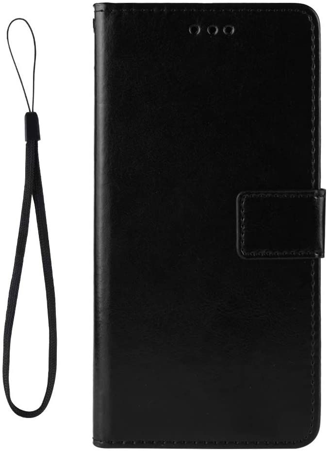 Starstar-E2100 Rétro Coque Compatible Avec Samsung Galaxy S20 Fe Cover, Etui Portefeuille En Cuir Fermeture Magnétique Porte Folio Folio Pour Cartes, Noir Avec Lanièree2100