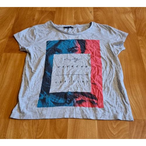 T-Shirt Kiabi Manches Courtes Garçon Gris Imprimé Taille 12ans