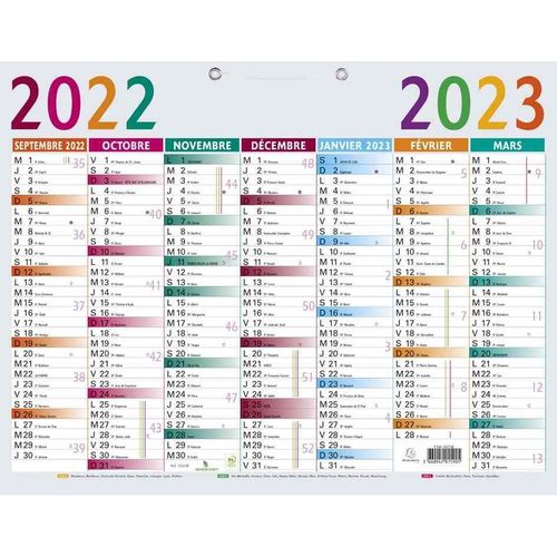 Exacompta Calendrier Sept / Sept 29,5x22 Multicolore