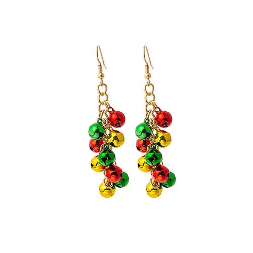 Boucles D'oreilles De Noël Jingle Bell 1 Paire Multicolore