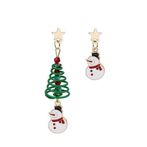 Boucles D'oreilles Noël Bonhomme De Neige 1 Paire Multicolore