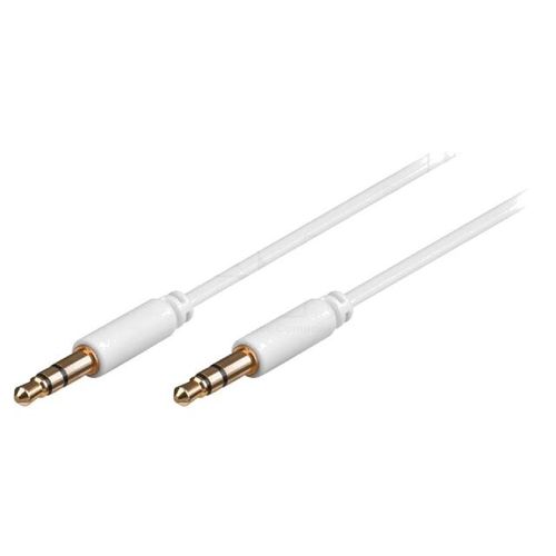 Cable blanc Jack 3.5mm 3pin Male vers Male 3m or