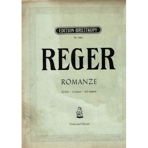 Max Reger - Romance En Sol Majeur Pour Alto Et Piano