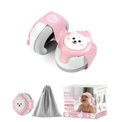 Casque Anti-Bruit Rose Pour Bébés | Confort Auditif & Protection Fontanelle | 0-36 Mois | Écoutez, Protégez, Assurez La Sécurité