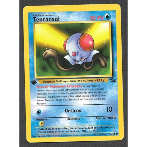 Carte Pokémon Tentacool 56/62 [Premiere Edition 1] - Fossile Wizards (Fr)