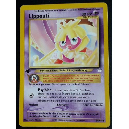 Carte Pokémon Lippouti 54/64 [Premiere Edition 1] - Neo Révélation Wizards (Fr)