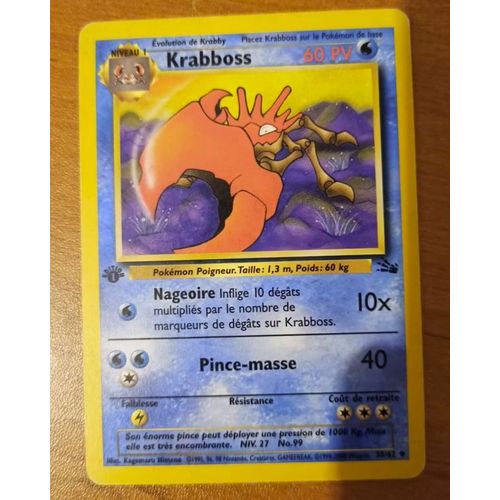 Carte Pokémon Krabboss 38/62 1ère Édition Fossile - Pokemon