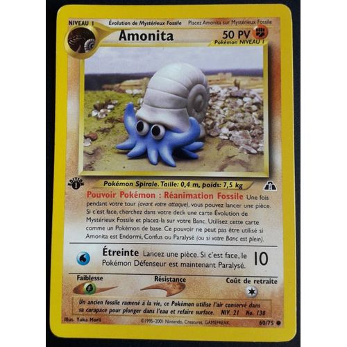 Carte Pokémon Amonita 60/75 [Premiere Edition 1] - Neo Destiny Wizards (Vf)