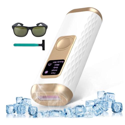 Epilateur Lumiere Pulsee, Ipl Epilateur Laser, Avec 999,900 Flashes, 2 Modes Et 5 Niveaux D'énergie, Pour Femme Et Homme, Visage/Bras/Jambes/Aisselles/Bikini