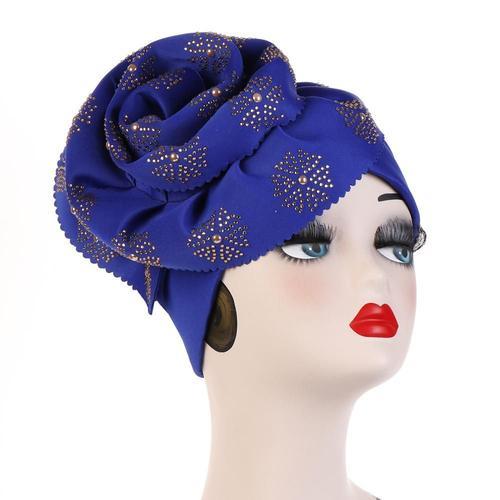 Echarpe - Foulard - Cheche - Snood ,3--Turban À Grande Fleur Pour Femmes, Chapeau Africain Tendance, Hijab Musulman, Couvre Tête En