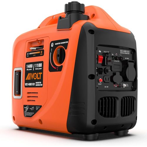 Groupe Électrogène d'essence 1400W Générateur d'onduleur Silencieux avec Prises AC 230V/DC 12V/USB Type-A et Réservoir de 2,5 L Générateur Léger Portable pour Camping Extérieur.