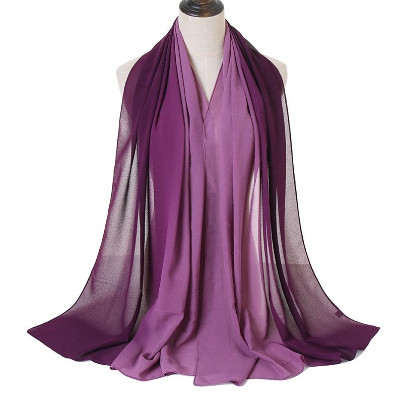 Echarpe - Foulard - Cheche - Snood ,Dark Light Purple--Écharpes En Mousseline De Soie Pour Femmes, Châles De Plage, Sarong, Châles E