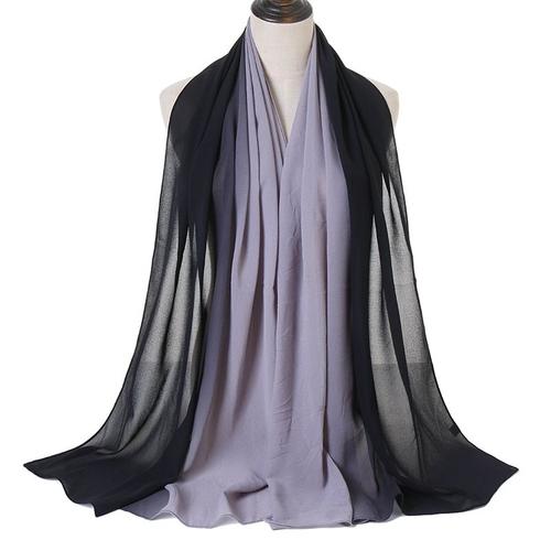 Echarpe - Foulard - Cheche - Snood ,Black Light Gray--Écharpes En Mousseline De Soie Pour Femmes, Châles De Plage, Sarong, Châles Et