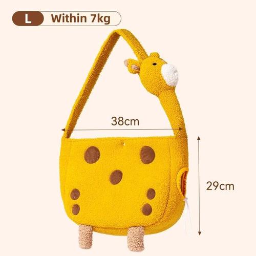 Sac À Bandoulière Chaud Portable Pour Animaux De Compagnie,Sac De Voyage Pour Chats,Grand Espace,Abonnés,Trou Latéral Actile,Sortie Pour Animaux De Compagnie,Initié,Auto - Type Giraffe-L-Within 7kg