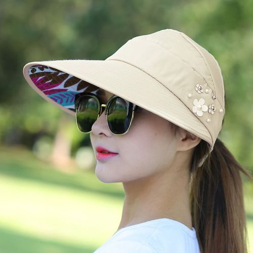 Casquette De Protection Solaire Pliable Pour Femmes, Chapeau De Plage Pour L'Extérieur, Protection Uv, Anti-Uv, Visières Décontractées