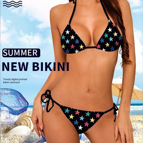 Maillot De Bain Deux Pièces, Col Licou, Triangle, String, Bikini, Culotte Tanga, Pour Femmes Et Filles, Vêtements De Plage, Xr-Hot