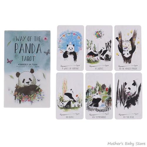 78 Cartes/Boîte De Cartes De Tarot Way Of The Panda, Jeu De Société, Jeu De Tarot De Fête Avec Des Amis, Papier De Panda De Haute Qualité, Cartes De Tarot Oracle