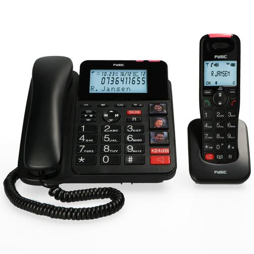 téléphone filaire avec répondeur et téléphone fixe sans fil DECT