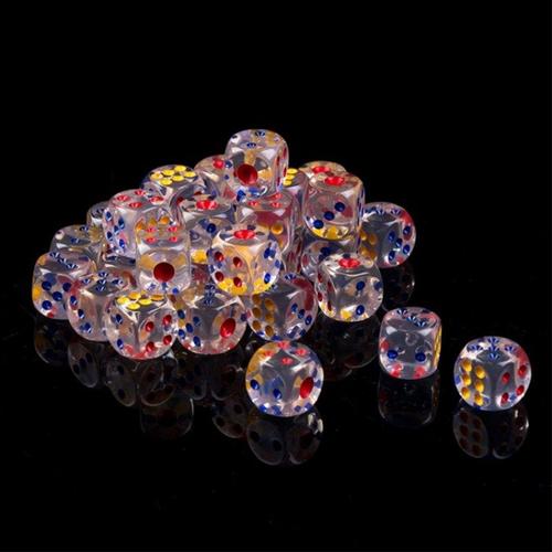 5 Pcs/Set Jeu De Plateau De Dés 14mm Coloré Transparent Dés Pour Le Jeu De Société Bar Jeu Club Fête Dés Jouets Pour Adultes