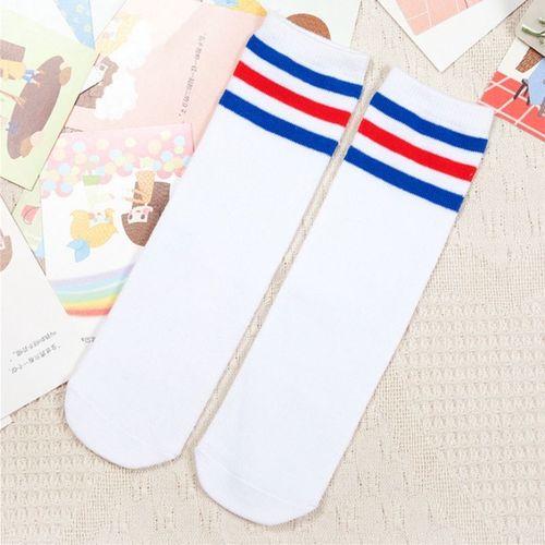 Chaussettes Montantes Pour Garçons, Chaussettes De Sport À Rayures De Football, Chaussettes D'École Blanches Pour Enfants, Chaussettes De Skate, Tube Long Pour Bébé, Chaussettes Chaudes